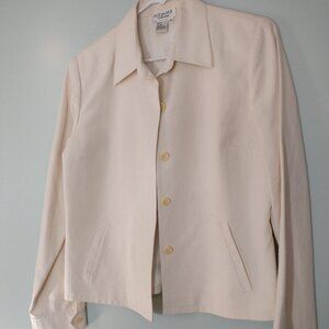 Due per Due Silk & Linen Off White Blazer Size 10
